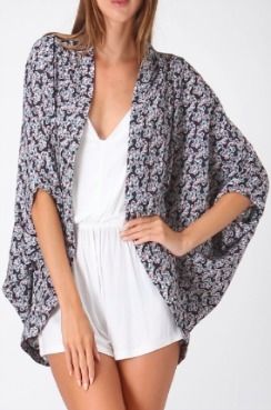 BohoPink - Honey Punch Floral Print Kimono, $39.00 (http://www.bohopink.com/honey-punch-floral-print-kimono/) Spring Loungewear Tops With Kimono Sleeves, Black Kimono Sleeves Top For Spring, Black Relaxed Fit Kimono For Spring, Floral Print Open Front Tops For Day Out, Open Front Floral Print Tops For Day Out, Purple Floral Print Kimono For Spring, Spring Purple Floral Print Kimono, Kimono With Shorts, How To Wear Kimono