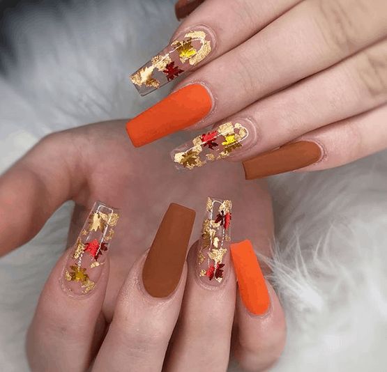 TOP 10 FALL ACRYLIC NAIL DESIGNS – THE PERFECT LEAVES Encapsulated Nails, Glamour Nails, Fall Acrylic Nails, Thanksgiving Nails, Christmas Nails Acrylic, Summer Acrylic Nails, Fall Nail Art, Grow Strong, Glitter Nail Art