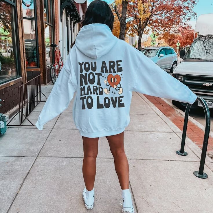 You Are Not Hard to Love Hoodie Preppy Hoodie Sweatshirts - Etsy Bosnia and Herzegovina Work Out Shirts, How To Have Style, Sarcastic Clothing, Gym Lover, Muscle Mommy, Hoodie Aesthetic, Gym Hoodie, Pump Cover, Pet Cats