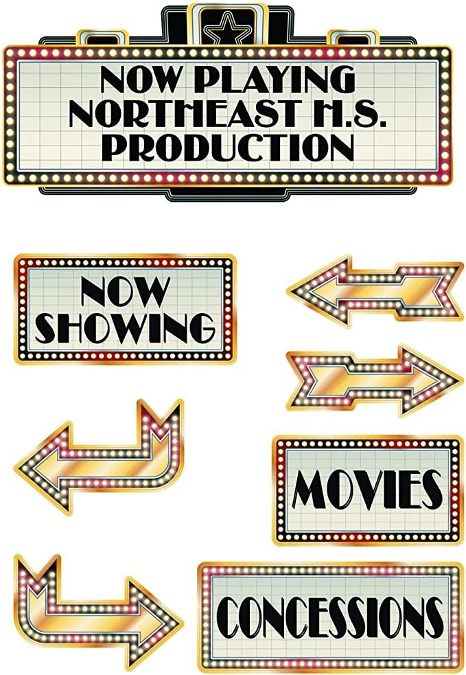 a sign that says now playing north east its production, now showing movies and concesions