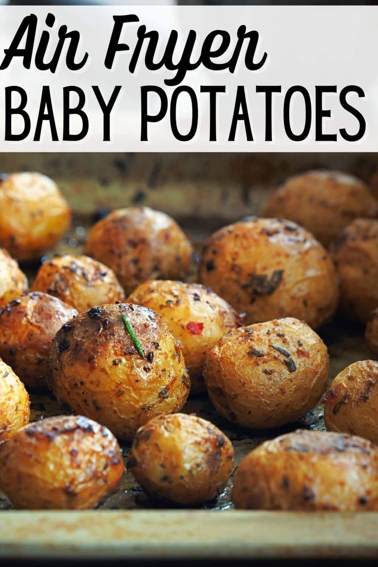 baby potatoes are cooked in an air fryer