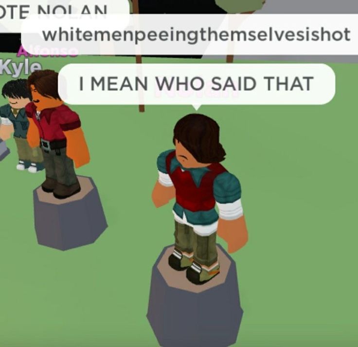 an animated image of people standing in front of a sign that says i mean who said that