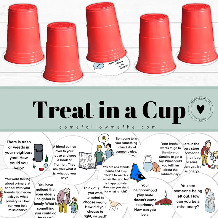 four red plastic cups with instructions on how to treat in a cup