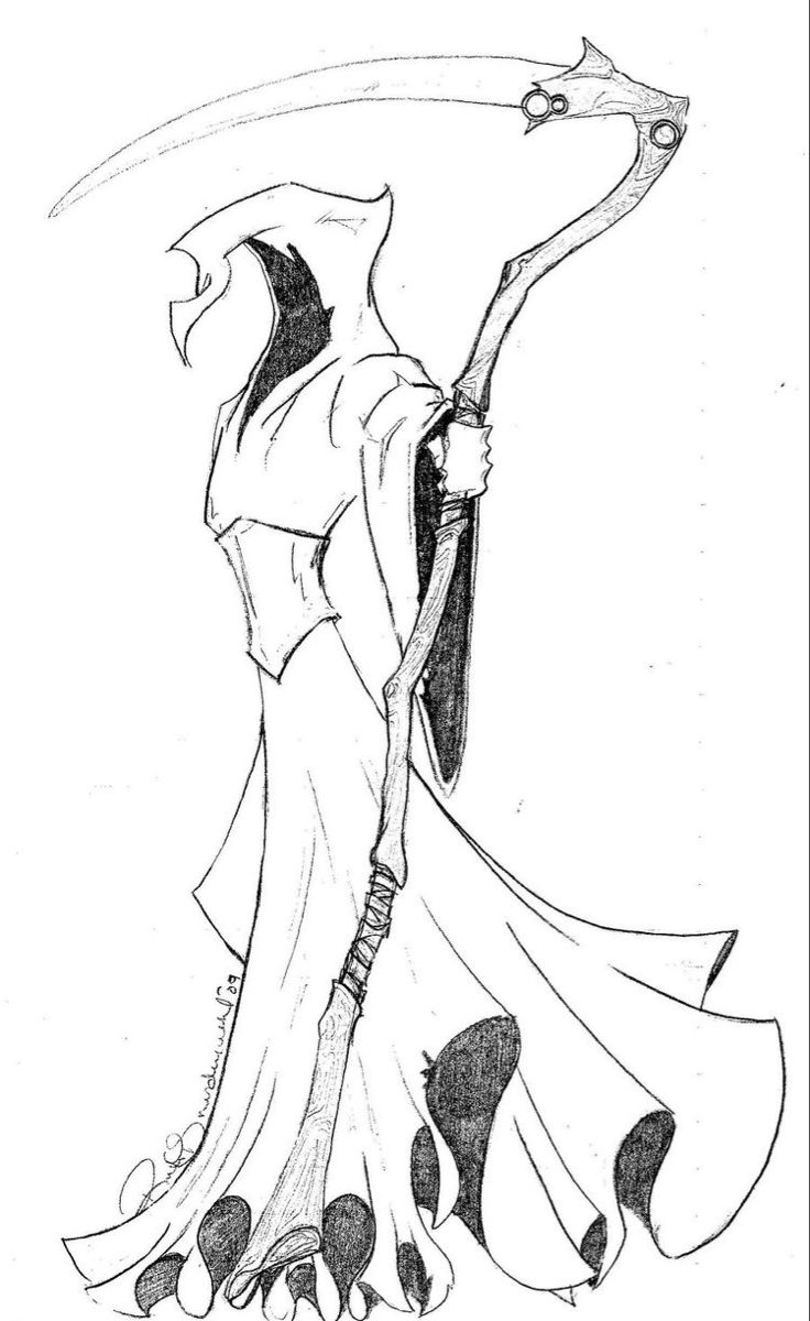 a black and white drawing of a woman with an arrow in her hand, holding a staff