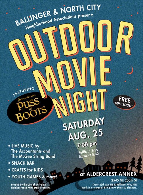 an outdoor movie night poster for the upcoming film