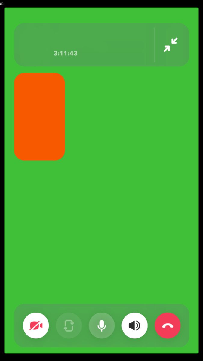 an orange square on a green screen with the text enter and then click to play