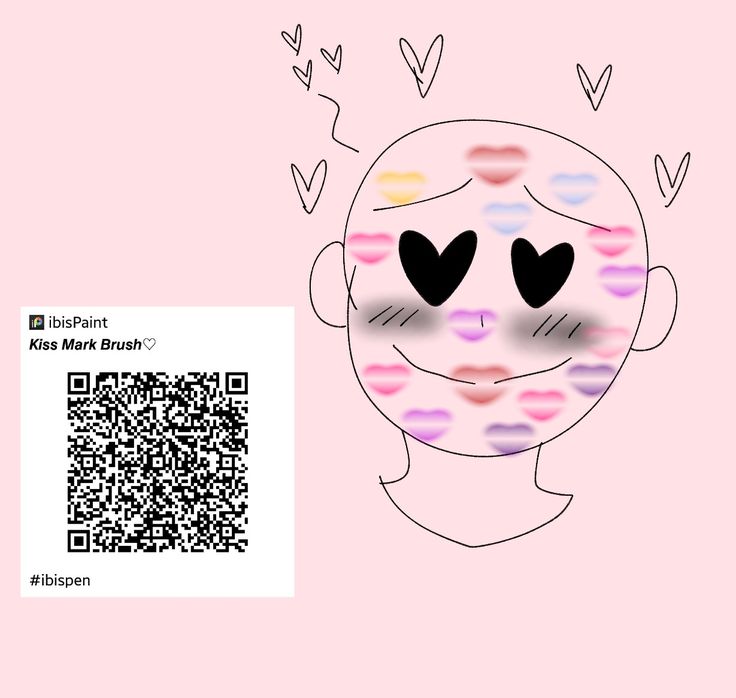 the face of a man with hearts on his forehead and eyes are drawn onto a pink background