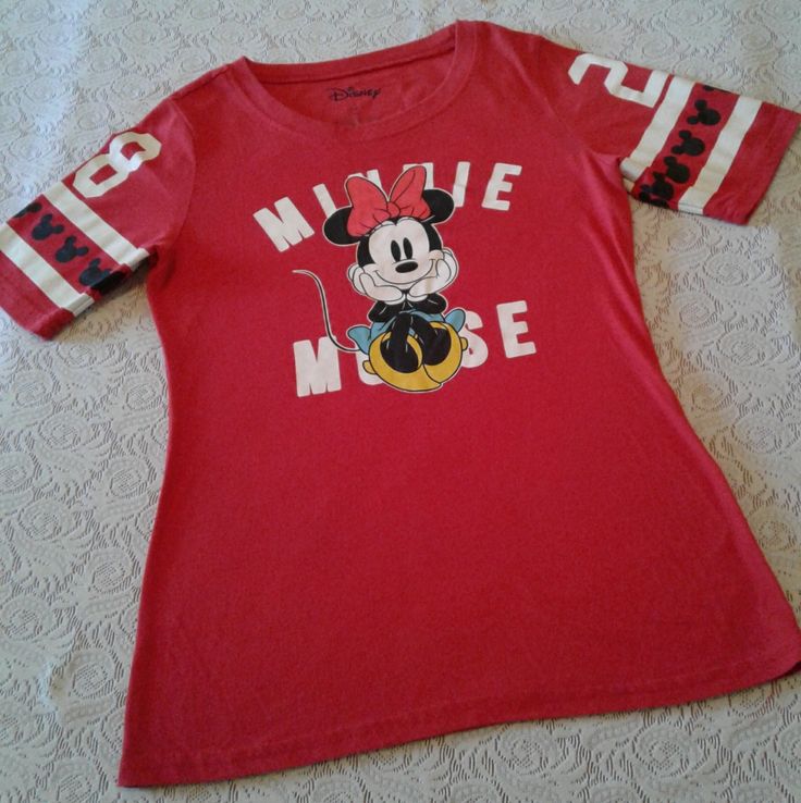 Shirt Is Brand New (But Tags Were Removed). Bright Red Featuring Only Minnie Mouse. Size Is Medium, But I Am Listing As Small Because That Is More Accurate. Laid Flat, Armpit To Armpit Measures 16". Length Of Shirt Is 24". Cotton Minnie Mouse T-shirt With Short Sleeves, Cotton Minnie Mouse Short Sleeve T-shirt, Minnie Mouse Cotton T-shirt, Minnie Mouse Crew Neck Top For Disney Events, Sporty Mickey Mouse Crew Neck Top, Cute Mickey Mouse Short Sleeve Tops, Fun Cotton Minnie Mouse Top, Cute Red Crew Neck Top, Minnie Mouse Graphic Tee Short Sleeve Top