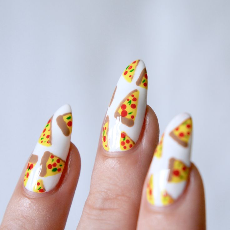 Food Nail Art, Food Nails, Cute Pizza, Pretty Nail Polish, Manicure Inspiration, Diy Nail Art, Food Places, Beautiful Nail Designs, Nail Art Galleries