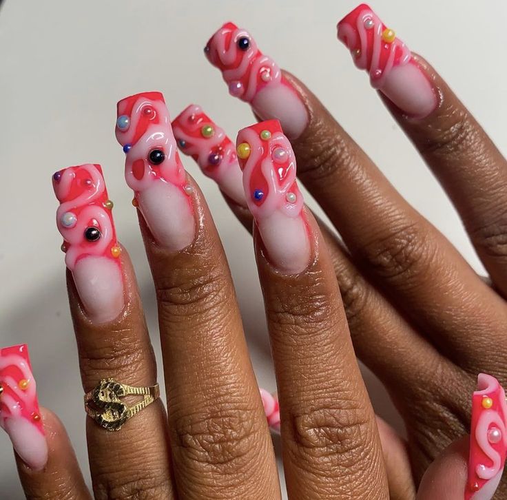 Octopus Nails, Fierce Nails, Japan Nails, Long Acrylic Nail Designs, Modern Nails, Edgy Nails, Grunge Nails, Inspired Nails, Really Cute Nails