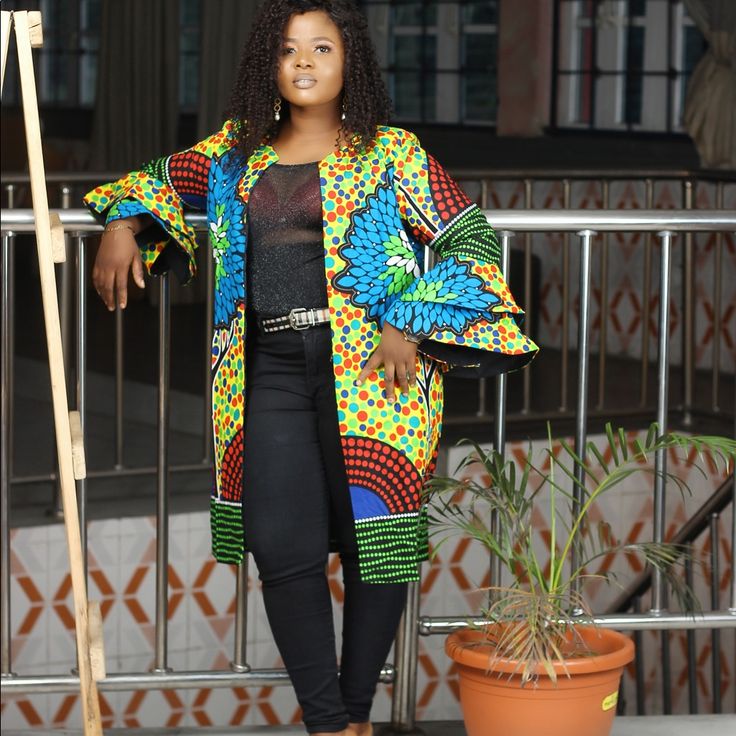 African Print Blazer Fully Lined 2 Sided Pocket Can Be Worn With Pants, Skirt, A Dress Fitted Colorful Long Sleeve Outerwear, Colorful Fitted Long Sleeve Outerwear, Jacket Dress African Print, Ankara Kimono Jacket And Skirt, African Coats Jackets, Plus Size Ankara Jacket, Vibrant Multicolor Long Sleeve Outerwear, African Dresses For Women Coats & Jackets, Ankara Kimono Jacket