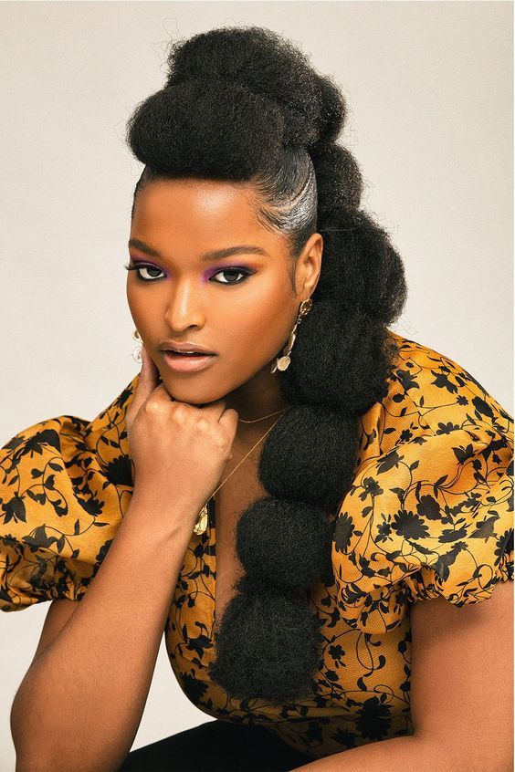 Afro Puff Hairstyles, Bubble Braid, Makeup Tip, Hair Puff, Mohawk Hairstyles, Pelo Afro, Natural Hair Styles Easy, Natural Hair Updo, Hair Ponytail Styles