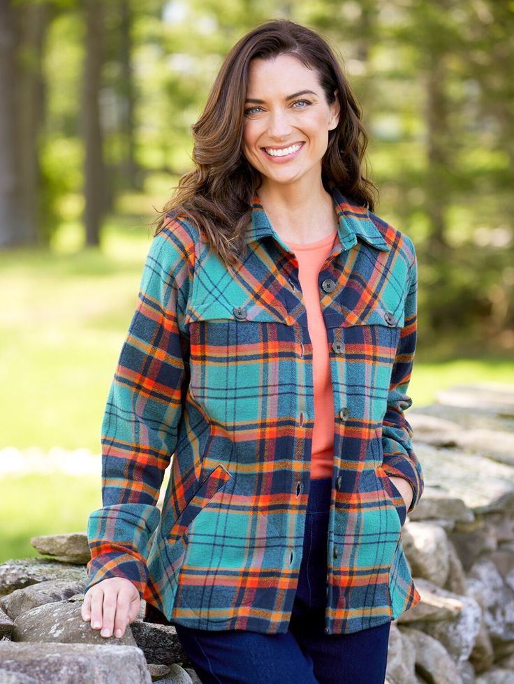 Our Shirt Jacket is the Perfect Layer to Keep You Feeling "Just Right" as the Seasons Change Fall Outdoor Button-up Shacket, Long Sleeve Shacket For Outdoor Fall Activities, Fall Outdoor Long Sleeve Shacket, Outdoor Long Sleeve Shacket For Fall, Fall Outdoor Outerwear With Button Closure, Casual Fall Outerwear For Outdoor, Collared Shacket For Fall Outdoor, Plaid Outerwear For Outdoor Fall Events, Collared Shacket For Outdoor Fall Activities