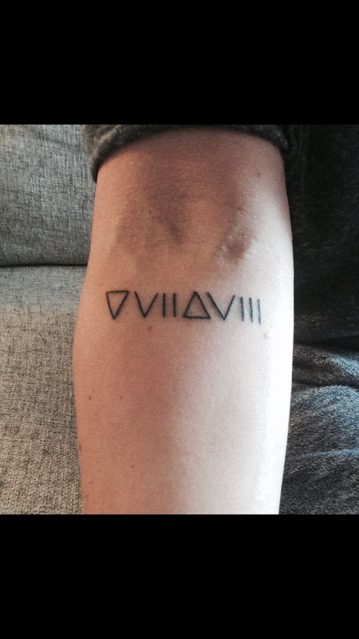 a person with a tattoo on their arm that reads viviii and has the word viviii written in cursive font