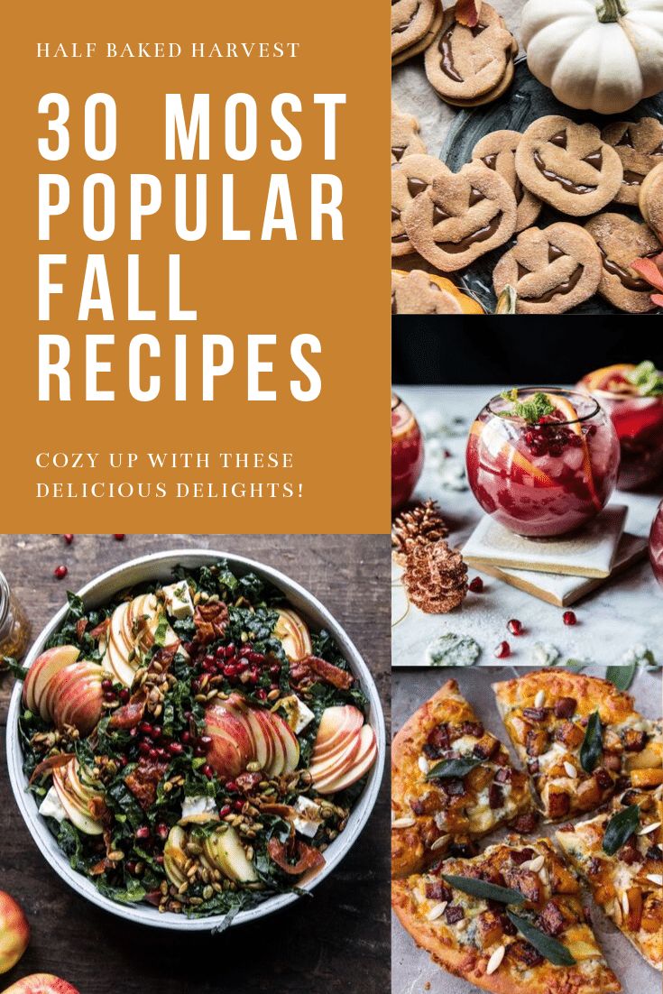 the cover of 30 most popular fall recipes