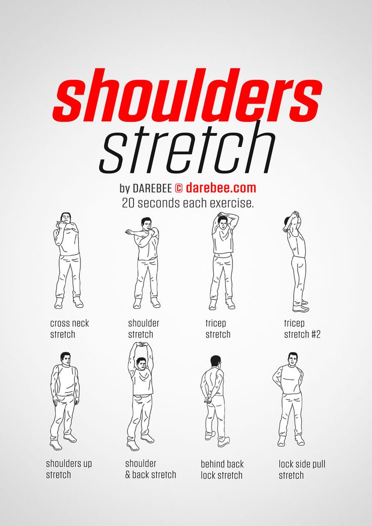 the poster shows how to do shoulder stretches