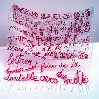 a piece of cloth with writing on it