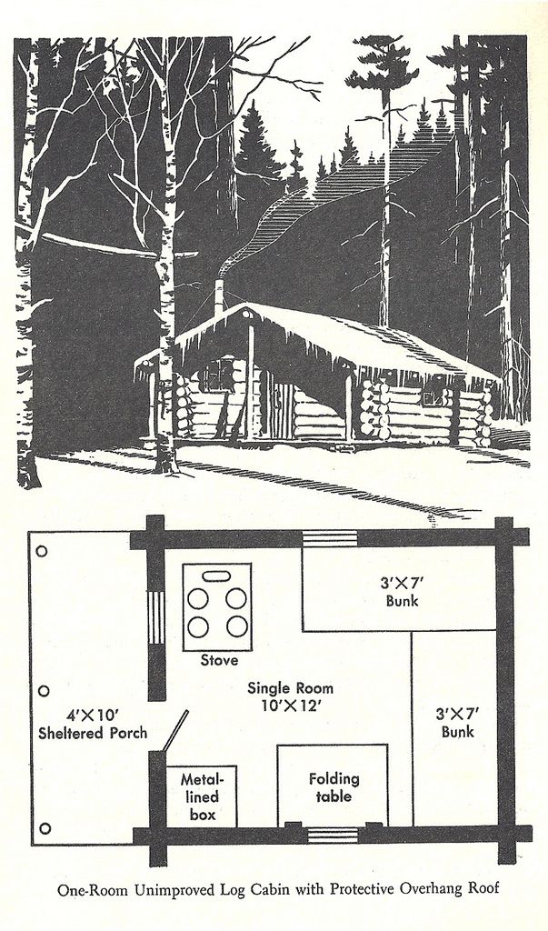 the floor plan for a log cabin in the woods