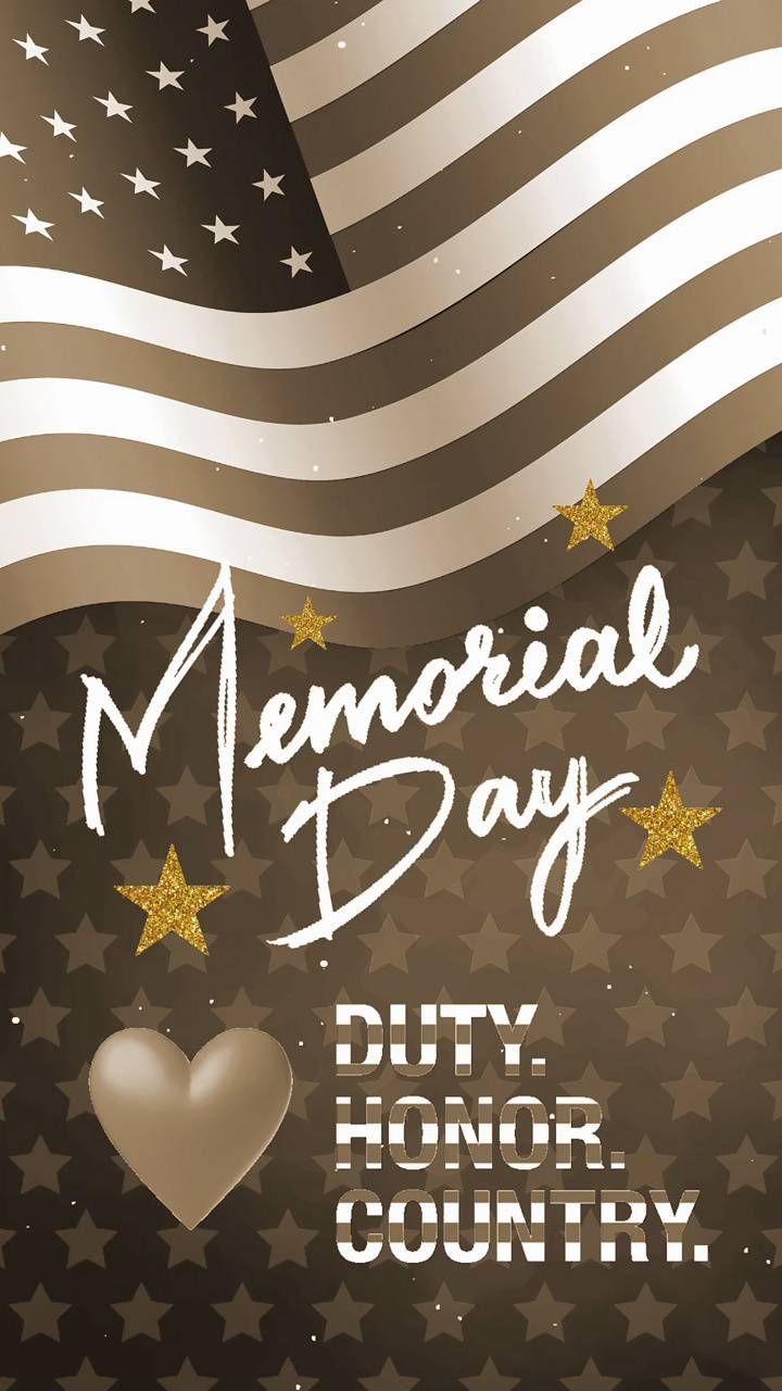 a memorial day poster with an american flag