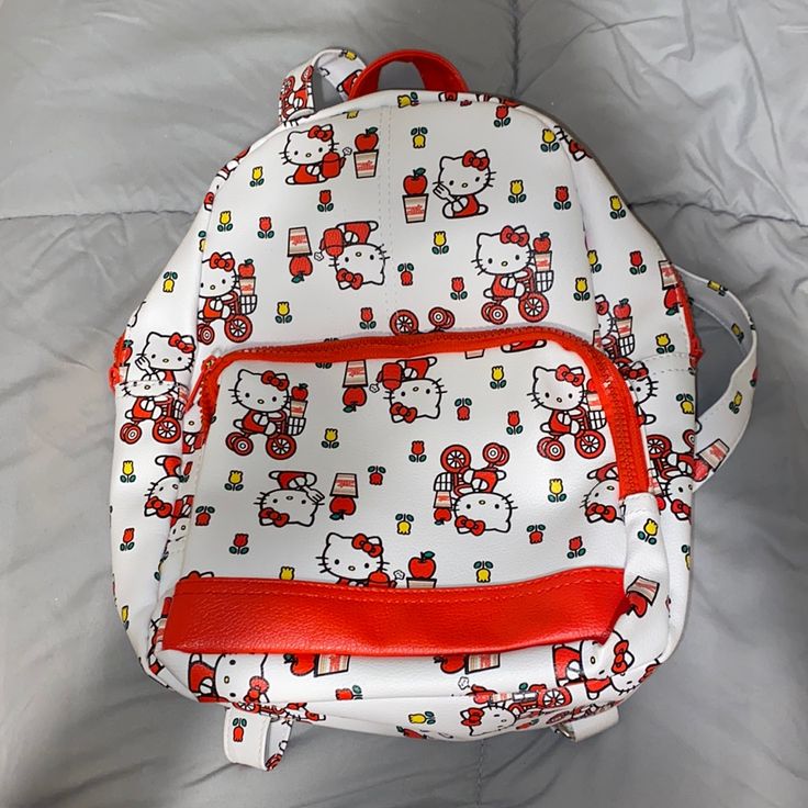 Never Used Red Hello Kitty School Bag, Playful Hello Kitty Standard Backpack, Multicolor Hello Kitty Print Backpack, Pink Hello Kitty Print Backpack, Kawaii Hello Kitty Print Backpack, Hello Kitty Backpack, Hello Kitty Bags, Kitty Backpack, Hello Kitty Bag