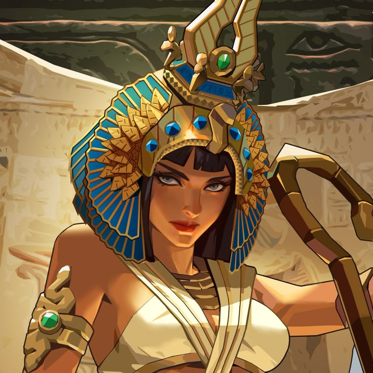 Gods Of Egypt Concept Art, Cleopatra Character Design, Egyptian Fanart, Character Design Egyptian, Cleopatra Illustration, Egypt Character Design, Egyptian Character Design, Dragon Ball Super Fanart, Egyptian Character