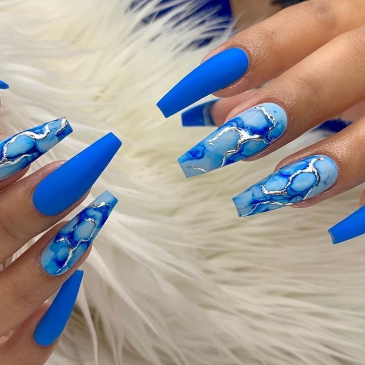 Beach Nails Art, 2023 Beach, Unghie Sfumate, Long Acrylic Nail Designs, Blue Acrylic Nails, Fancy Nails Designs, Ombre Acrylic Nails, Her Nails, Long Square Acrylic Nails