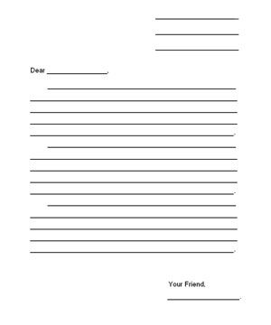 a blank paper with lines on it and the words'dear, dear, dear '