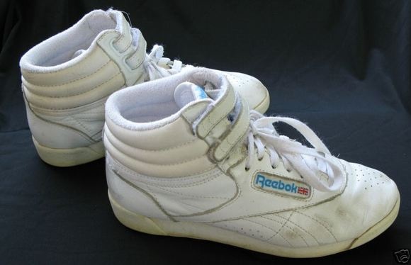 Reebok high tops to go with those slouch socks! Mine were red!! High Top Reeboks, Reebok High Tops, Reebok Freestyle, Slouch Socks, Reebok Classics, Vintage Reebok, High Top Sneaker, Reebok Shoes, Womens Reebok