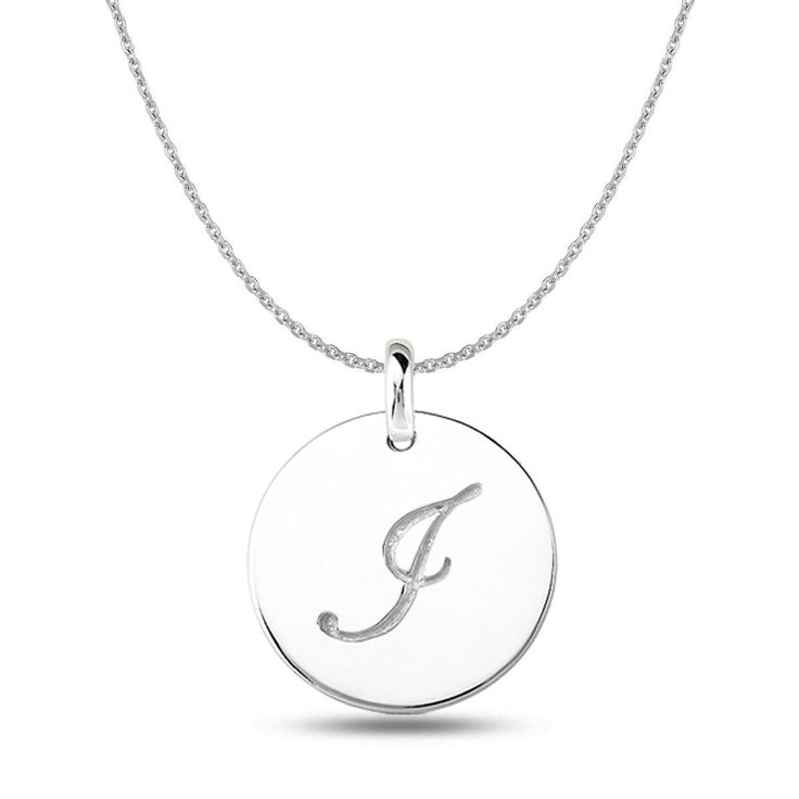 Show of your favorite letter in style. Calligraphy look letter I uniquely cutout at the center of this 14K white gold disk this alphabetical symbol creates a polished circular treat that is all about you. Pendant comes in an 18" 14k white gold cable chain and a complimentary wooden "mahogany" box. Manufactured in the USA. Details : Metal Weight - 7.6 gr Diameter - 20 mm Width - 2 mm Polished Finish Open Circle Necklace, Gold Initial Pendant, Diamond Bar Necklace, Engraved Initials, Bar Pendant Necklace, Letter Pendant Necklace, Round Pendant Necklace, Gold Disc, Diamond Bar