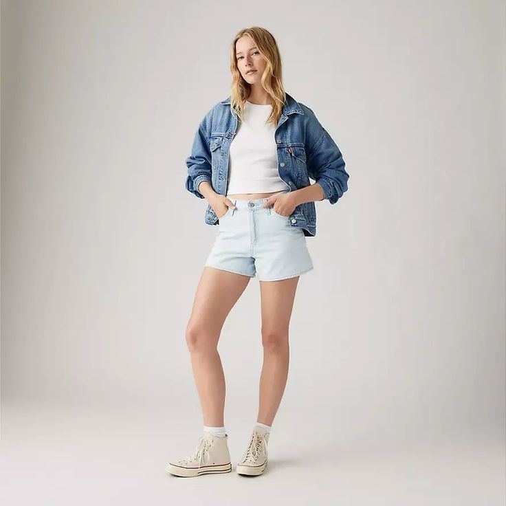 80s Mom Women's Shorts - Light Wash | Levi's® US 90s Inspired Denim Jean Shorts For Spring, Levi's Cotton Jean Shorts For Spring, Retro Cutoff Jean Shorts For Spring, Levi's Light Wash Cotton Jean Shorts, Trendy Relaxed Fit Jean Shorts For Spring, Retro Cotton Jean Shorts Relaxed Fit, Retro Relaxed Fit Cotton Jean Shorts, Retro Denim Jean Shorts For Spring, Retro Cutoff Jeans For Spring