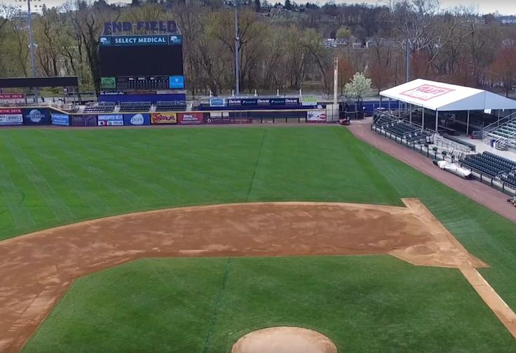 an aerial view of a baseball field from the upper deck