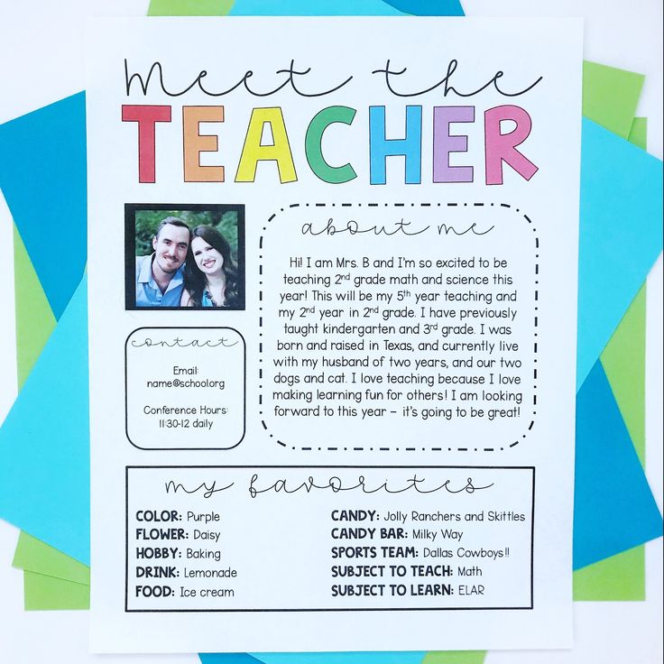 this is an image of a teacher's day card with the words meet the teacher on it