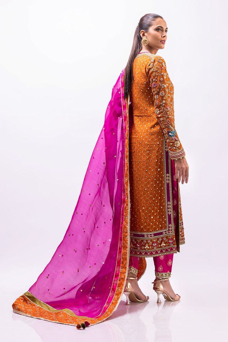 Pink Chanderi Lawn Suit With Dabka, Pink Unstitched Suit With Dupatta In Raw Silk, Pink Raw Silk Unstitched Suit With Dupatta, Pink Chanderi Lawn Suit With Dupatta, Pink Unstitched Suit With Dabka For Festive Occasions, Pink Lawn Suit With Zari Work For Festivals, Pink Chanderi Unstitched Suit With Dupatta, Pink Anarkali Lawn Suit With Sheer Dupatta, Festive Pink Chanderi Lawn Suit