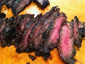 steak sliced up on a cutting board ready to be cooked