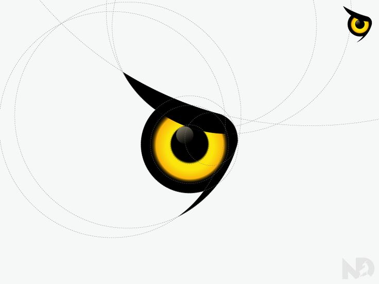 an eye with yellow and black circles around it