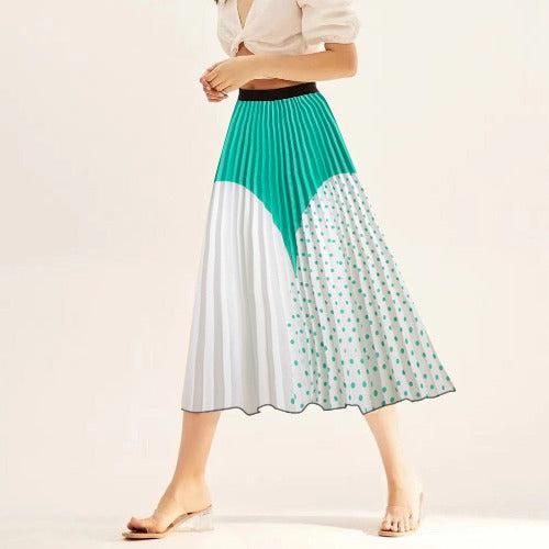 White Teal Pleated Maxi Skirt Mid Skirt, Pleated Maxi Skirt, Beach Skirt, Spring Skirts, Sanya, Long Maxi Skirts, Party Dress Short, Pleated Maxi, Short Mini Dress