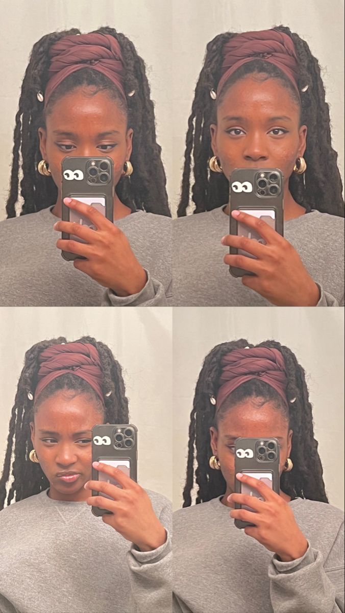 Head scarf hairstyle Loc Styles For Long Hair Head Wraps, Headwrap Styles With Faux Locs, Faux Locs Head Wrap Styles, Locs Summer Styles, Soft Locs Headwrap, Headwrap Faux Locs, Locs In Scarf, Loc With Scarf, Loc Hairstyles Long Locs