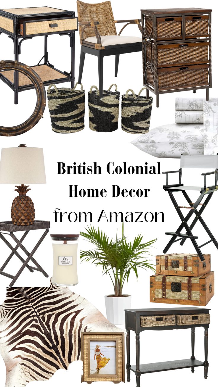 the british colonial home decor from amazon is featured in this post - it - up