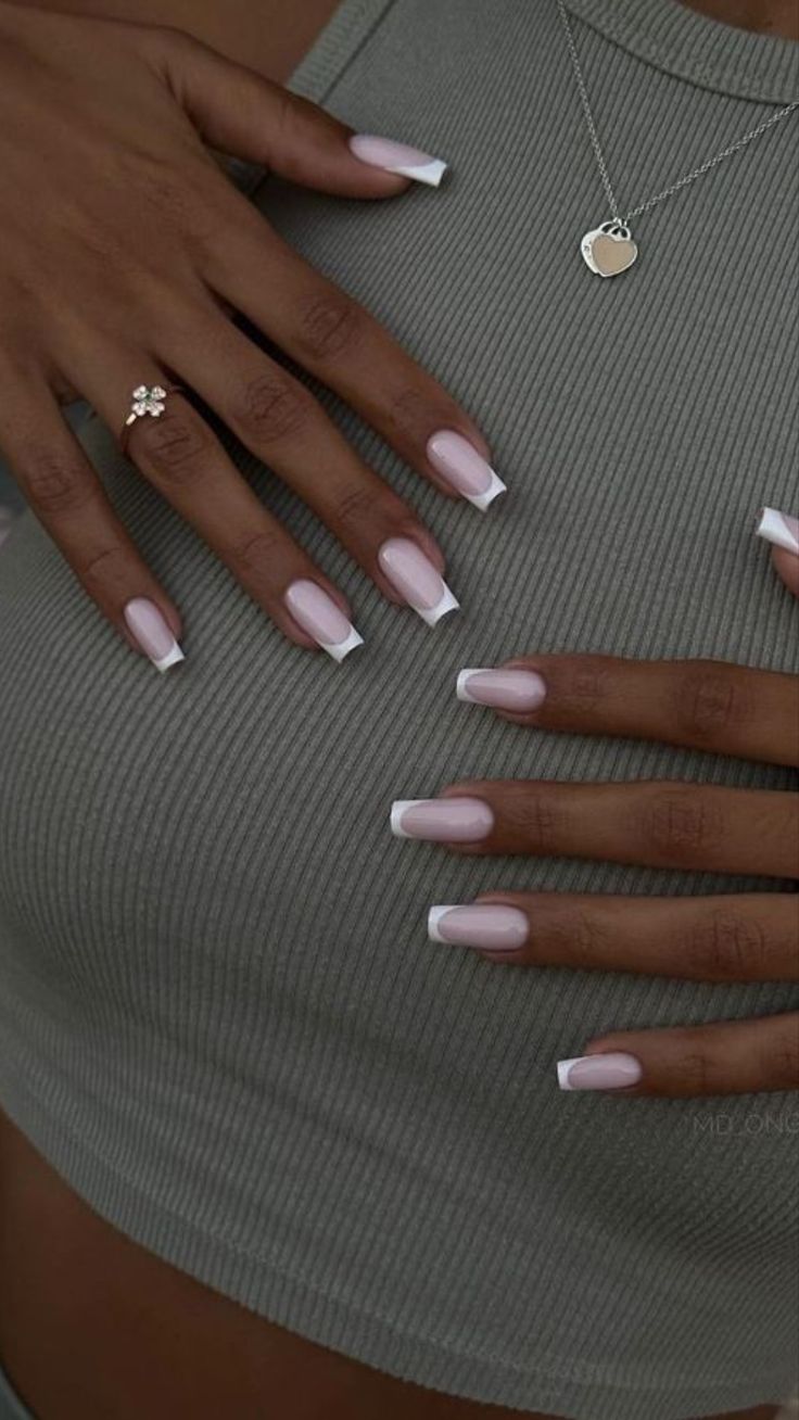 Soft Dreamy Aesthetic, Milky Pink Nails, Square Gel Nails, Acrylic Nails Almond Shape, White French Nails, Natural Acrylic, Natural Acrylic Nails, Milky Pink, Dreamy Aesthetic