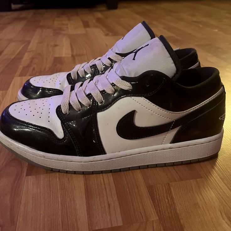 Men’s Jordan 1 Low Se, Black Patent Leather & White, Worn 3 Times, Excellent Condition Jordan Shoes Men, Jordan Black, Jordan 1 Low, Jordans For Men, Shoes Men, Black Patent Leather, Jordan Shoes, Mens Shoes Sneakers, Jordan 1