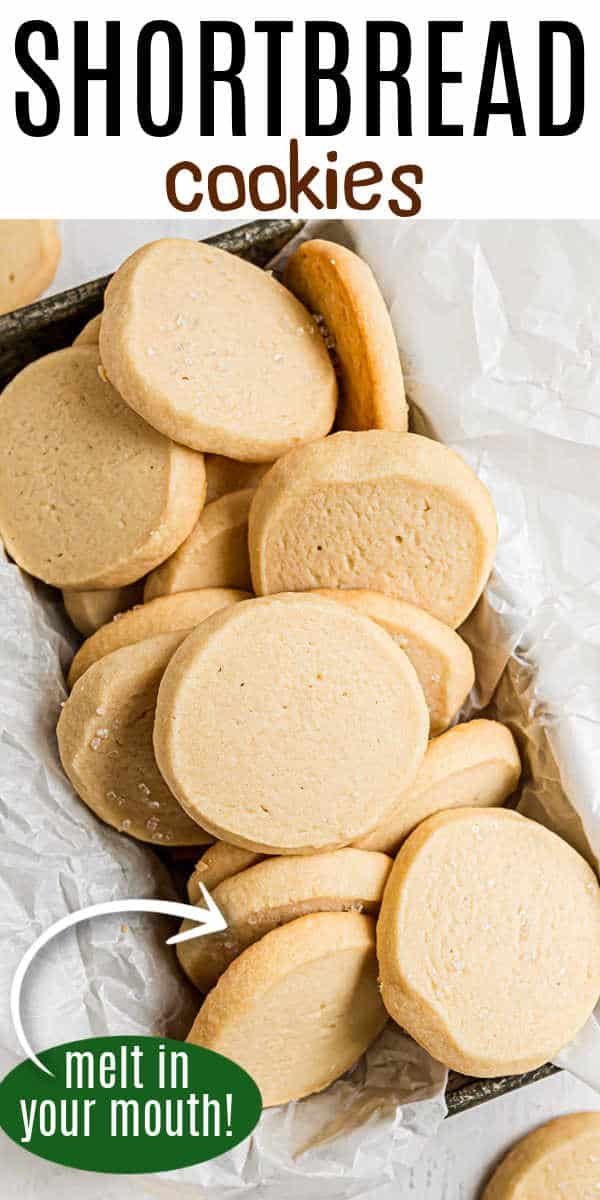 shortbread cookies are shown with the words, shortbread cookies melt in your mouth