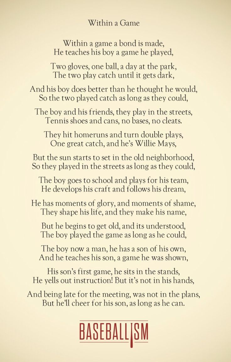 the poem written by baseball player is shown in red and white text on an old - fashioned