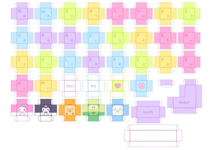 the colorful squares are arranged in different colors