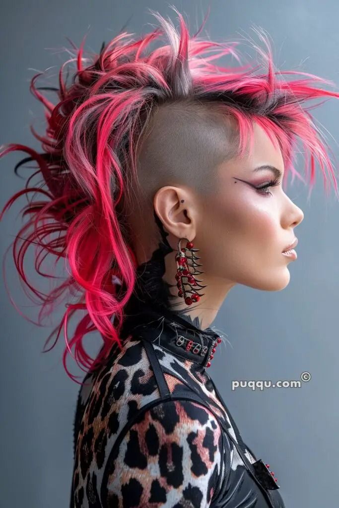 Mohawk Haircut for Women: Bold, Edgy, and Unapologetically You - Puqqu Mohawk Color Ideas, Punk Hairstyles Women, Mohawk For Women, Punk Hair Women, Mohawk Woman, Punk Haircuts, Fun Haircuts, Female Mohawk, Mohawk Hairstyles For Women