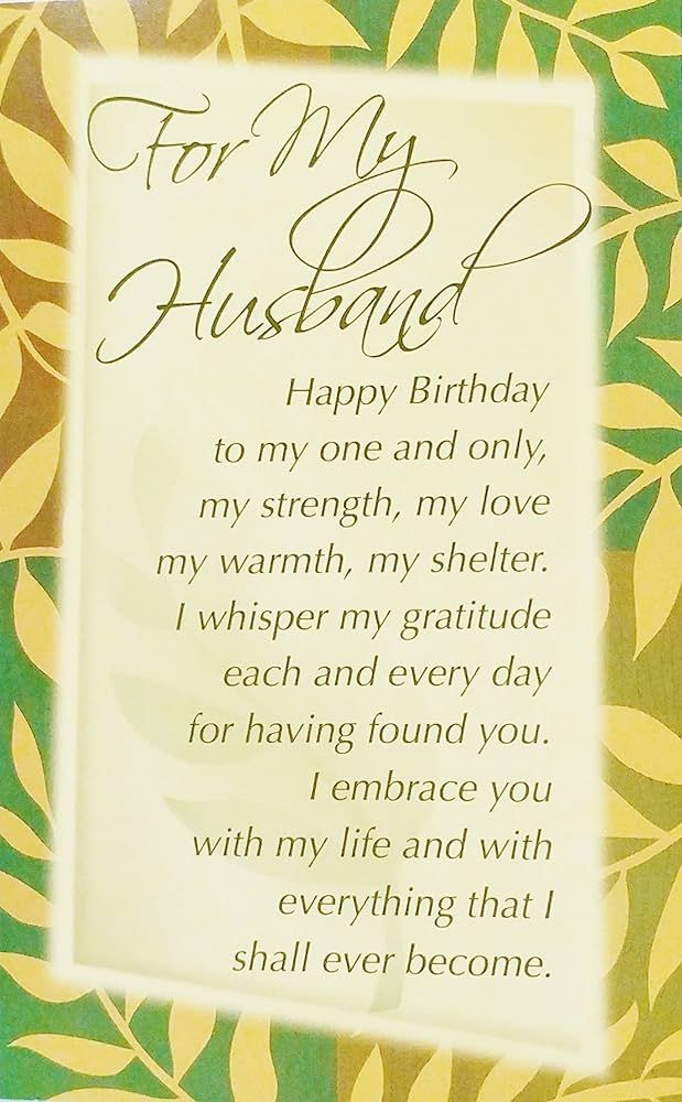 a greeting card with the words for my husband