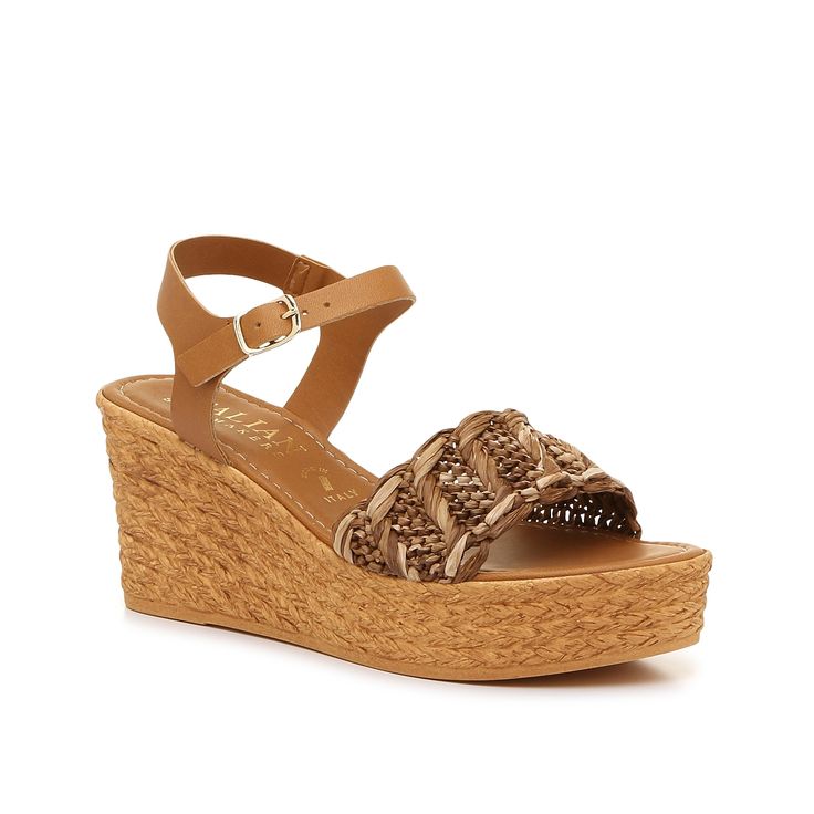 Italian Shoemakers-Rayla Wedge Sandal Enjoy sunny spring days and summertime breezes in the Rayla sandals from Italian Shoemakers.This pair features an intricate woven strap, a sturdy wedge heel, and a platform design. Woven Leather Wedge Sandals For Summer, Brown Braided Sandals For The Beach, Leather Wedge Sandals With Braided Straps For Vacation, Brown Woven Leather Wedge Sandals For Vacation, Brown Braided Sandals For Vacation, Spring Open Toe Woven Leather Wedge Sandals, Leather Wedge Sandals With Braided Straps For Beach, Leather Wedge Sandals For Spring Beach Occasion, Leather Wedge Sandals With Braided Straps For Summer