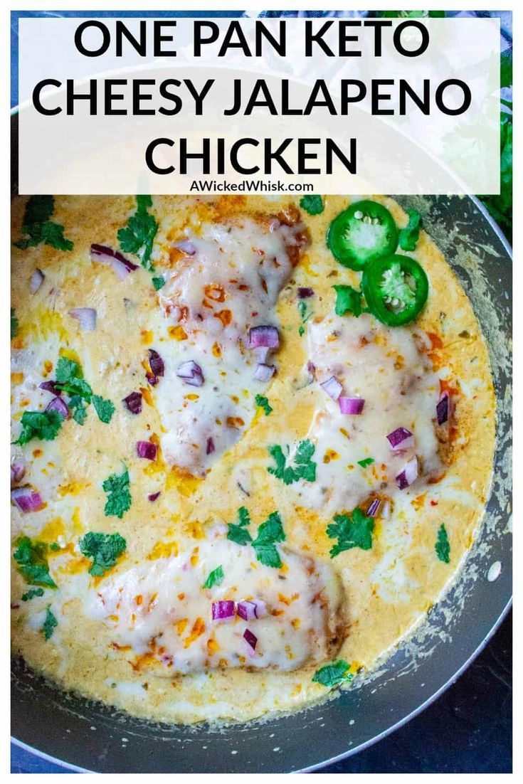 one pan keto cheesy jalapeno chicken in a skillet