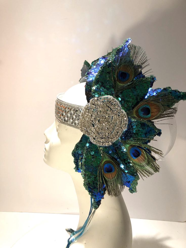 Peacock Headdress, Gold Crown Headband, Goddess Hair, Gatsby Hair, Festival Headpiece, Festival Costume, Queen Costume, Goddess Hairstyles, Gold Spray