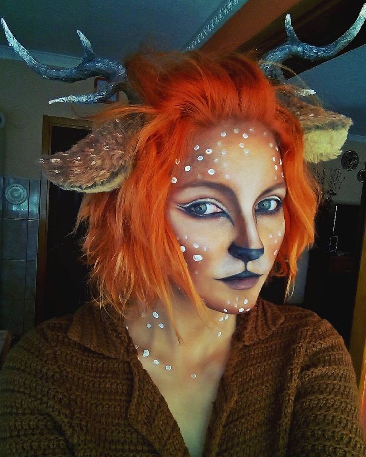 Makeup Karakter, Fantasy Make-up, Deer Makeup, Halloweenský Makeup, Animal Makeup, Deer Costume, Special Effects Makeup, Stage Makeup, Christmas Makeup