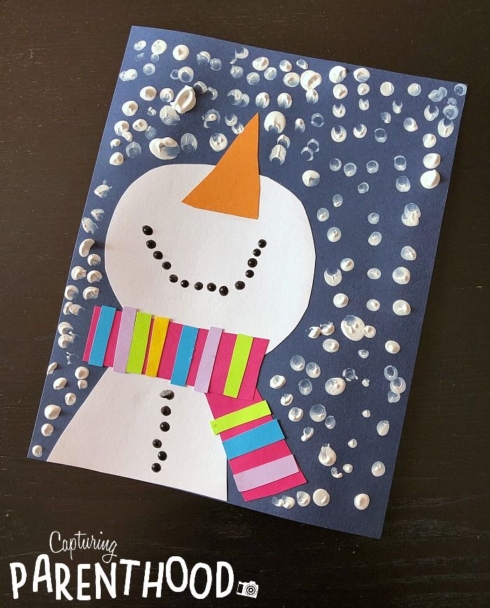 a card with a snowman on it and the words, crafting parenthood